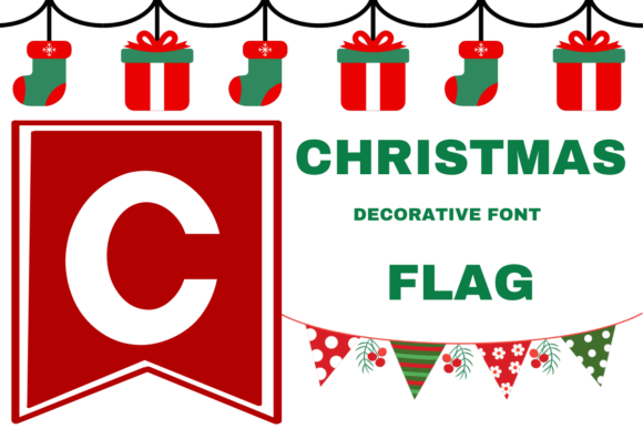 Christmas Flag Font for Branding Projects